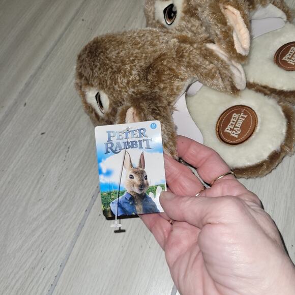 New Kids Peter Rabbit Brown Bunny Slippers Easter Dan Dee Size M 13-1 - Picture 5 of 6